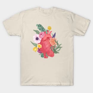 Floral human heart T-Shirt